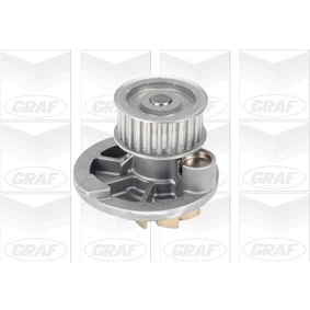 Imagen de GRAF PA572A Bomba de agua 25 con junta anular mecánico Chapa acero 62,29 para accionamiento correa trapecial OPEL: Astra H Hatchback