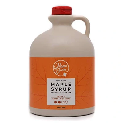 Imagen de Jarabe de Arce Grado A (Amber, Rich taste) 1,89 litros (2,5 Kg) Miel Sirope Original maple syrup