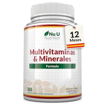Imagen de Multivitaminas y Minerales Todas las Vitaminas de la A Z 365 Comprimidos 1 Año Suministro Complejo Vitamínico Completo 25 Ingredientes Esentiales Multivitaminico para Hombre Mujer