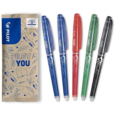 Imagen de Pilot Bolígrafo borrable FriXion Point, color azul, rojo, verde y negro, 5 unidades. unidades