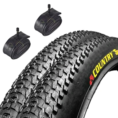 Imagen de Country EBA29MBB 2 neumáticos de goma negra con cámaras para Mountain Bike MTB (29 x 2,125 cm) (57 622)