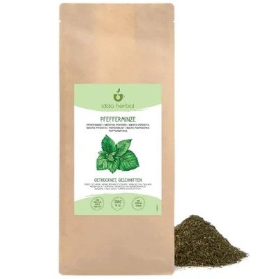 Imagen de Infusión de Menta (500g), Té Suelto Hierbas Menta, Hojas Secas y Cortadas, 100% Naturales Puras para Preparar Hierbas,