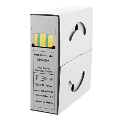 Imagen de Offgridtec Tubo termorretráctil 5 m 25,4 mm &gt; 12,7 amarillo/verde caja dispensadora taller coche