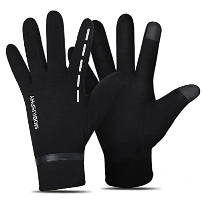 Imagen de MOBIUSPHY Guantes Invierno Hombre, de Pantalla Táctil Unisex Deportivos Super Cálido Mujer para Esquí Nieve Ciclismo Deporte al Aire Libre Running, Negro