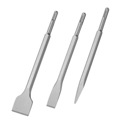 Imagen de Flintronic Cincel SDS Plus 3pcs, Juego de Accesorios Herramientas Eléctricas 220 250MM, Adecuado para Concreto, Mampostería,Taladros Ligeros y Martillos Impacto