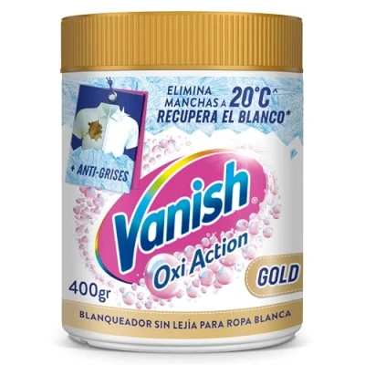 Imagen de Vanish Oxi Action Multipoder Quitamanchas multibeneficio, blanqueador y potenciador de lavado, para ropa blanca, en polvo, sin lejía 400gr