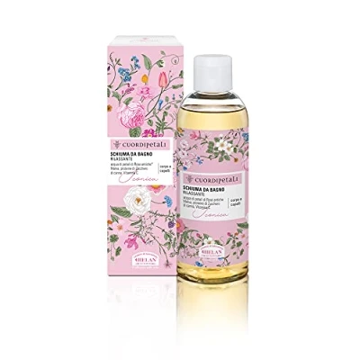 Imagen de Helan, Cuor di Petali, ICONICA, Champú y Baño de Burbujas Natural Delicado para Cuerpo Cabello, Perfumado con Pétalos Rosa, Malva Vitamina C Espuma Relajante, 200 ml Made in Italy