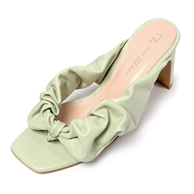 Imagen de L37 HANDMADE SHOES Oh Sheila, Sandalia de tacón Mujer, Verde, 38 EU