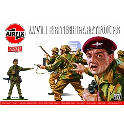 Imagen de Airfix Model Figures Set, A02701V Paracaidistas británicos de la Segunda Guerra Mundial, Accesorios para Kit construcción Modelos, Adultos y niños Mayores 8 años