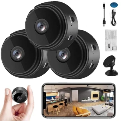 Imagen de Camtrix Magnetic Mini Security Camera, 1080p HD Wireless Night Vision Motion Detection CAM Covert Cameras with App for Home Indoor Outdoor (2Pcs)
