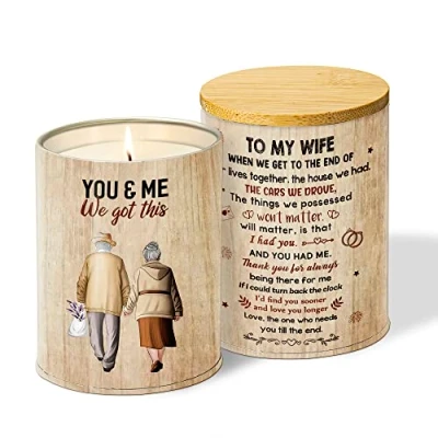 Imagen de velas personalizadas para cumpleaños, día de la madre, regalo esposa, vela lavanda 10 onzas, romántico San Valentín ella, esposa