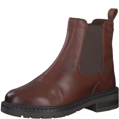 Imagen de MARCO TOZZI Botín para Mujer con Cremallera y Slip 2 25449 43, Botas Estilo Chelsea, coñac, 38 EU