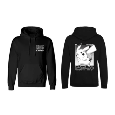 Imagen de Sudadera Con Capucha Unisex Pokémon Halftone Pikachu Negro Xxl