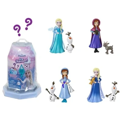 Imagen de Mattel Disney Frozen Minis Ice Reveal Muñeca princesa surtida escondida en hielo con accesorios sorpresa, juguete +3 años (HRN77)