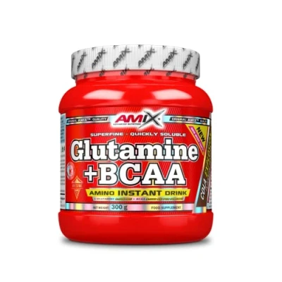 Imagen de AMIX Bcaa Glutamina 300 Gramos Complemento Alimenticio de en Polvo Reduce el Catabolismo Muscular Óptimo para Deportistas Sabor Cola Aminoácidos Ramificados