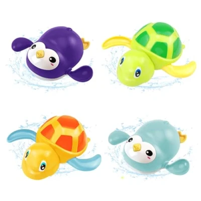 Imagen de MeoZynxadril 4 Piezas Juguetes Baño Bebe, de Flotantes, Bañera para Animales Juguete Agua, Niños Niñas