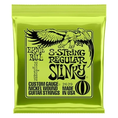 Imagen de Ernie Ball Regular Slinky Cuerdas para guitarra eléctrica de 8 cuerdas, entorchado níquel, calibre 10 74