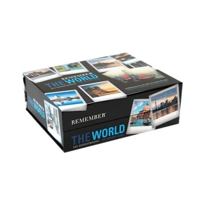 Imagen de Remember World Tour Memospiel Juego de Memoria para Adultos y niños a Partir 4 44 Pares imágenes, práctica Caja magnética, Idea Regalo los Amantes Viajes