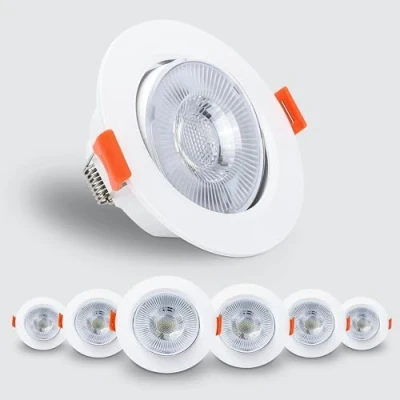 Imagen de Kambo Focos Empotrables LED Techo 6W Frío Blanco 6000K 610LM Redondo Ø70 80mm Ángulo Rotable 40 AC85 285V Downlight Ojos de Buey 6PCS