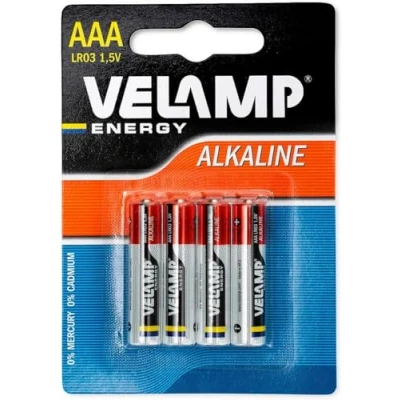 Imagen de Velamp LR03 / 8BP Blister de 8 pilas alcalinas Mini Stylus AAA, 1.5V, rojo
