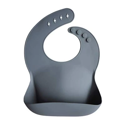 Imagen de mushie Babero de Silicona para Bebés Baberos Alimentación con Bolsillo Fáciles Lavar 4 Tamaños Ajustables Sin BPA Accesorio Durable Niños Pequeños y Niñas Tradewinds