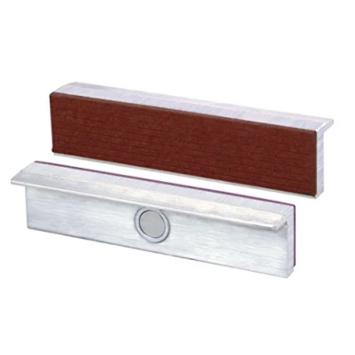 Imagen de Heuer 113120 Mordazas de banco (mordazas protección en ángulo derecho; paralelo; imanes especiales integrados; compatible con tornillo 120 mm; material: aluminio; fieltro)