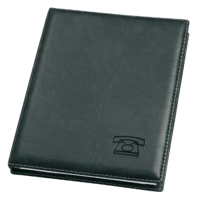 Imagen de VELOFLEX 5158780 Carpeta de anillas para teléfono, lámina blanda, con índice A Z 12 piezas, 4 anillas, libreta direcciones, negro
