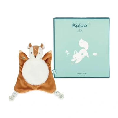 Imagen de KALOO Fripons Doudou Cuadrado Nathan el Cervatillo Dudú Mullido y Supersuave 24cm Desde Nacimiento, K205000