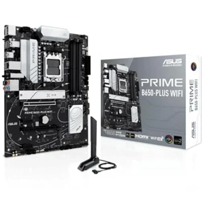 Imagen de ASUS Prime B650 PLUS WiFi, Placa Base AMD ATX, DDR5, PCIe 5.0 M.2, Realtek 2.5Gb Ethernet, WiFi 6E, DisplayPort, HDMI, SATA 6 Gbps, USB 10Gbps Tipo C, BIOS Flashback, Thunderbolt 4, Aura Sync