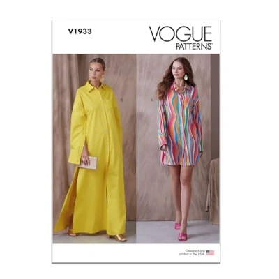 Imagen de Vogue Patterns V1933A5 Vestido camisero para mujer A5 (6 8 10 12 14)