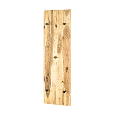 Imagen de HAKU Möbel Perchero de pared roble aceitado, negro, Madera maciza, metal Dim.: AN 30 cm x AL 100 P 6 cm, Estilo: Moderno