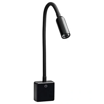 Imagen de SEBSON® Lampara Enchufe Pared LED Blanco, Luz Lectura Regulable, Nocturna Flexible, 4W blanca neutra 4000K, Aplique de Noche