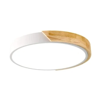 Imagen de Deramotech lámpara de techo LED (24 W, 1300 lm, madera, luz 3000 K, 4000 6000 redondo, diámetro 31,5 x 4 cm, para sala estar, cocina, dormitorio, pasillo