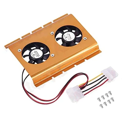 Imagen de Linq Ventilador Doble Cooler DE Disco Duro SATA y Pata (IDE) HD Conector 4 Pines