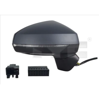 Imagen de Espejo retrovisor Tyc 302 0100 izquierda imprimado para ajuste elect. espejo, asférico, calefactable AUDI: A3 Sportback