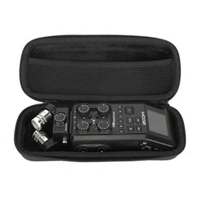Imagen de Analog Cases Glide Case para Zoom H6 / H5 H4N y sintetizadores comparables (Estuche de Transporte/Bolsa Cuero imitación Impermeable, con asa Goma Robusta), Negro