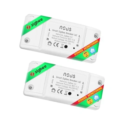 Imagen de ZigBee interruptor inteligente Alexa Nous L6Z Tuya smart life switch mini rele modulo 220v programable Mando a distancia, Temporizador luz Google Home Assistant 2 piezas