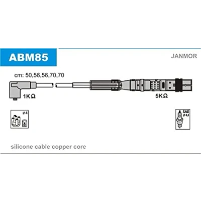 Imagen de JANMOR ABM85 Juego de Cables Encendido VOLKSWAGEN: Golf 4, Passat B5 Variant, Bora Berlina, SEAT: Toledo 2 Limousine