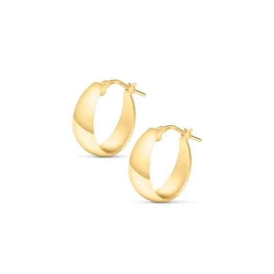 Imagen de Amberta Pendientes de Aro Gruesos para Mujer en Plata Ley 925: Aros Oro Gordos 15 mm