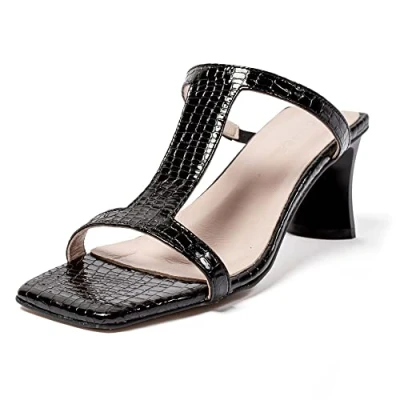 Imagen de L37 HANDMADE SHOES Automático, Sandalia de tacón Mujer, Negro, 39 EU