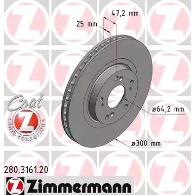 Imagen de Disco de freno ZIMMERMANN 280.3161.20