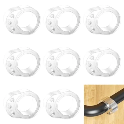 Imagen de Firschoie 8 unids manija de puerta parachoques, PVC estera transparente anticolisión, Topes Manillas, anillo Para proteger paredes, puertas, ventanas, muebles