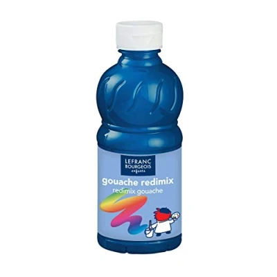 Imagen de Lefranc &amp; Bourgeois Gouache líquida Redimix, témperas para niños, 250ML Azul primario, Pinturas niños y Manualidades