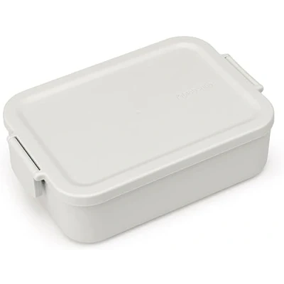 Imagen de Brabantia Make &amp; Take Fiambrera Mediana Espacio para Bocadillos Tapa con Clips Apta Congelador Lavavajillas Microondas Gris claro 20 x 13,5 5,5 cm