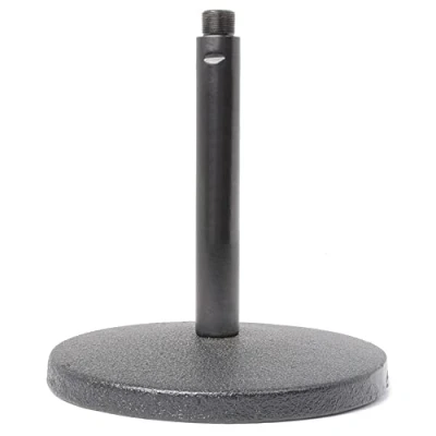 Imagen de Vonyx TS01 15 soporte de mesa para micrófonos, cm altura, base redonda pesada muy estable, rosca 5/8&quot; pinza o micrófono (no incluido), fabricado en hierro, color negro