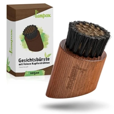 Imagen de lampox cepillo facial vegano con finos alambres de cobre, monástico, masaje, cobre