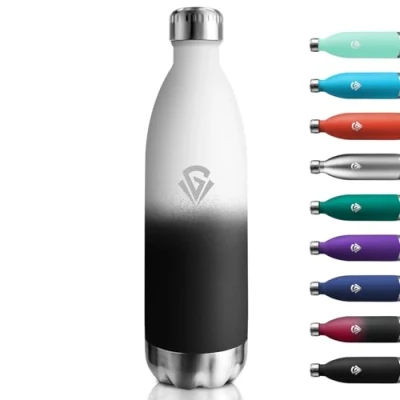 Imagen de Botella Termica 1L, Cantimplora Acero Inoxidable Reutilizable con Doble Pared, Garrafa sin BPA, para Niños, Adultos, Escuela, Oficina, Viajes, Deporte, Yoga, Senderismo