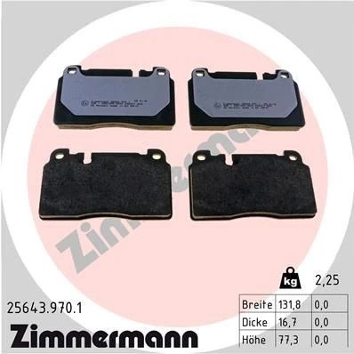 Imagen de ZIMMERMANN 25643.970.1 Juego de pastillas freno preparado para indicador desgaste Foto correspondiente a la entrega AUDI: Q5, A6 C7 Avant