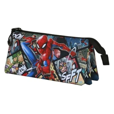 Imagen de Estuche Portatodo Triple Marvel Spiderman Panels Multicolor