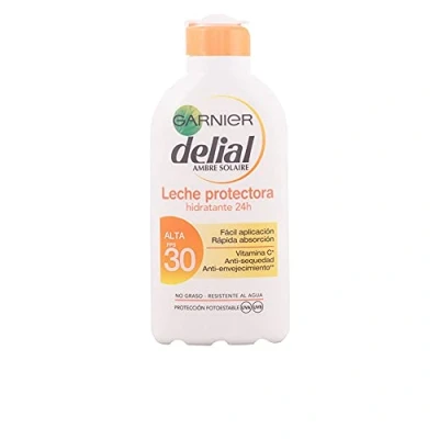 Imagen de Garnier Delial Hydra 24h Protect Leche Protectora Rostro y Cuerpo con [Manteca de Karité]. Alta Protección FPS 30. Antisequedad. Absorción rápida muy resistente al agua. 175 ml
